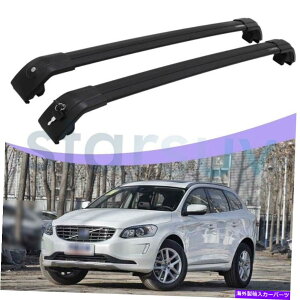 [tLA {{XC60̂߂2 PCSubNNXo[2009-2017[tbN[bN\ȉו 2 PCS Black Cross Bar For Volvo XC60 2009-2017 Roof Rack Rail Lockable Baggage
