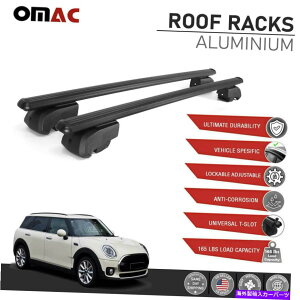 [tLA ~jNu}̂߂̃ubN[t[bNNXo[AluוLA2016-2022 Black Roof Rail Rack Cross Bars Alu Luggage Carrier For Mini Clubman 2016-2022