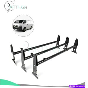 [tLA 3o[o[tbNݕLAXNGA3[V{[_bWtH[hGMĈ߂̃[ 3 bar Van Roof Ladder Rack Cargo Carrier Square 3 Rail For Chevy Dodge Ford GMC