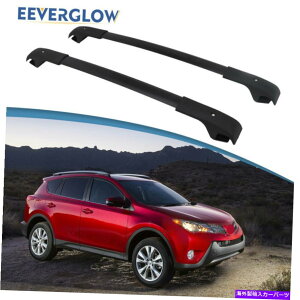 [tLA A~jE2s[X[tbNNXo[g^RAV4 2013-2018ɓKĂ܂ Aluminum 2 Pieces Black Roof Rack Crossbars Fit For Toyota RAV4 2013-2018