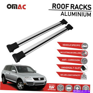 [tLA [tbNNXo[וLAVo[ZbgVWgDAO2003-2010 Roof Rack Cross Bars Luggage Carrier Silver Set For VW Touareg 2003-2010