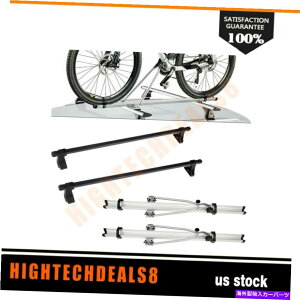 [tLA jo[T48 "[tbN2xNXo[ + 2xoCNbNgbv}EgNvwr[feB Universal 48" Roof Rack 2x Cross Bars + 2x Bike Rack Top Mount Clamp Heavy-Duty