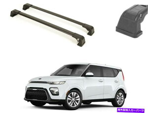 [tLA j[LA\E2020̂߂̃J[[tbNt@Ng[Œ|CgNXo[ - ubN CAR ROOF RACK FACTORY FIXED POINT CROSS BAR FOR NEW KIA SOUL 2020 - BLACK