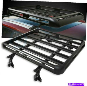 [tLA 50 "x 38"A~jE[tbNSUVgbvݕוLAoXPbg+NXo[ubN 50"X 38"ALUMINUM ROOF RACK SUV TOP CARGO BAGGAGE CARRIER BASKET+CROSSBAR BLACK