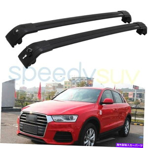 [tLA AEfBQ3 2013-2018̂߂̃ubNbN\ȃNXo[[tbN[ו For Audi Q3 2013-2018 Black Lockable Cross Bars Roof Rack Rails Baggage