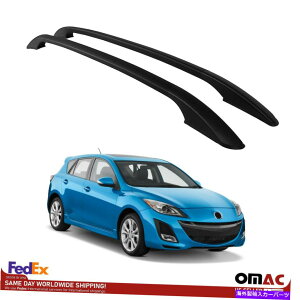 [tLA NXo[̓}c_3 2013-2018ubN[tbN[gbvLAA~jEɓK܂ Cross Bars fits Mazda 3 2013-2018 Black Roof Racks Rails Top Carrier Aluminum