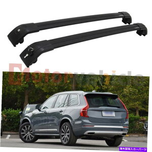 [tLA {{XC90̕č2016-2022ubNbN\ȃNXo[[tbN[ US Stock For Volvo XC90 2016-2022 Black Lockable Cross Bars Roof Rack Rails