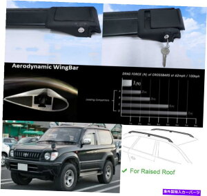 [tLA [tbNNXo[ubNZbgɓKg^hN[U[vhJ90 1996-2002 Roof Rack Cross Bars Black Set Fits Toyota Land Cruiser Prado J90 1996-2002