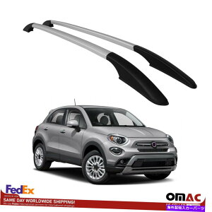 [tLA tBAbg500x 2016-2022̂߂̃gbv[tbNTCh[o[AVo[ Top Roof Rack Side Rails Bars Alu Silver For Fiat 500X 2016-2022