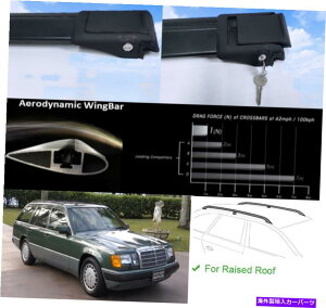 [tLA ZfXxcENXS124/W124Ŝ߂̃[tbNNXo[ubN1985-1996 Roof Rack Cross Bars Black For Mercedes-Benz E-Class S124/W124 Wagon 1985-1996