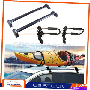 [tLA 2002N2006Ñz_CRV CR-V[tbNNXo[ubN[LbgtJbNbN For 2002-2006 Honda CRV CR-V Roof Rack Cross Bars Black Rails Kit w/ Kayak Rack
