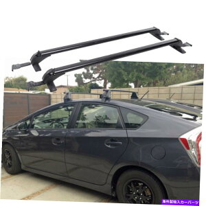 [tLA 43.3 "g^vEXp̃ubNgbv[tbNNXo[וLAA~jE 43.3" Black Top Roof Rack Cross Bar Luggage Carrier Aluminum For Toyota Prius