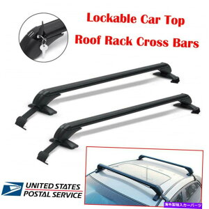 [tLA 2x 115cmԃgbv[tbNTCh[o[וLAbNA~jE 2x 115cm Car Top Roof Rack Side Rails Bars Luggage Carrier Rack Aluminium Alloy