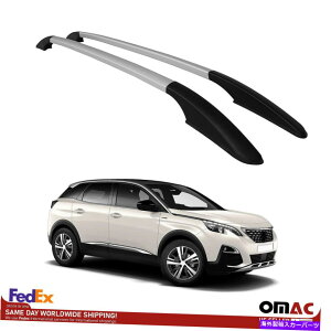 [tLA vW[3008 2016-2020p̃gbv[tbNTCh[o[ Top Roof Rack Side Rails Bars Silver Set For Peugeot 3008 2016-2020