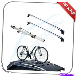 [tLA 48 "\2xNXo[[tbN+oCNbN]ԕՓIȃtH[hz_ 48" Adjustable 2x Cross Bar Roof Rack+Bike Rack Bicycle Universal For Ford Honda