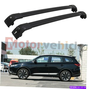 [tLA OHAEg_[2014-2020ubNNXo[[tbN[2 PCSč݌ 2 PCS US Stock For Mitsubishi Outlander 2014-2020 Black Cross Bar Roof Rack Rail