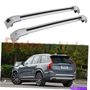 [tLA {{XC90̕č2016-2022Vo[NXo[bN\ȃ[tbN[ US Stock For Volvo XC90 2016-2022 Silver Cross Bars Lockable Roof Rack Rails