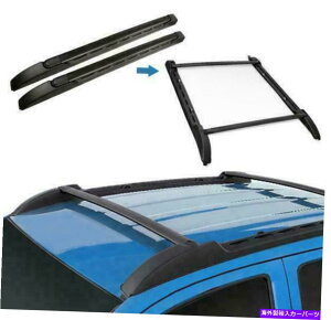 [tLA 2005-2019ɐݒ肳ꂽ[tbNTCh[o[g^^R}125|hő啉 Black Roof Rack Side Rails Bars Set For 2005-2019 Toyota Tacoma 125 lbs Max Load
