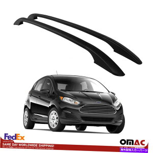 [tLA gbv[tbNTCh[o[ubNA~jE2 PCBtH[htBGX^2011-2019̏ꍇ Top Roof Rack Side Rails Bars Black Aluminium 2 Pcs. For Ford Fiesta 2011-2019