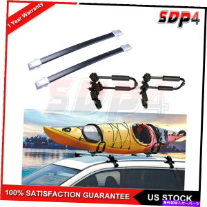 [tLA Ԃ̃gbv[tוbNNXo[Zbg+ 10-19NTXGX460 BKpJbNbN Car Top Roof Luggage Rack Cross Bar Set+ 2 Kayak Rack For 10-19 LEXUS GX460 BK