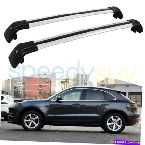 [tLA |VF}Ĵ߂̕čXgbNVo[NXo[2015-2022\ȃ[t[bN US Stock Silver Cross Bars for Porsche Macan 2015-2022 Adjustable Roof Rail Rack