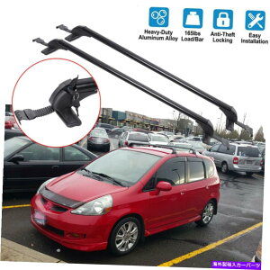 [tLA 43.3 "A~j[J[gbv[tbNNXo[w/z_tBbg06-2020nb`obN 43.3"Aluminu Car Top Roof Rack Cross Bar w/ Lock For Honda Fit 06-2020 Hatchback