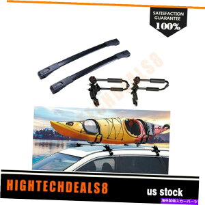 [tLA 4PCStBbg2013-2018g^RAV4[tbNNXo[ubN[o[+JbNbN 4Pcs Fits 2013-2018 Toyota RAV4 Roof Rack Cross Bar Black Rails Bar+Kayak Rack