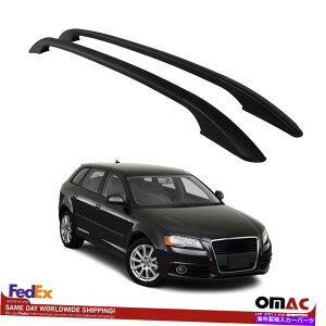 [tLA gbv[tbNTCh[o[AEfBA3nb`obN̂߂̃ubNA~jE2006-2013 Top Roof Rack Side Rails Bars Black Aluminium For Audi A3 Hatchback 2006-2013