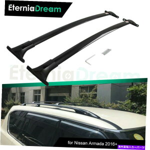 ���[�t�L�����A 2017�N����2021�N�̍������[�t���b�N�t�B�b�g���Y�͑��N���X�o�[�ו��L�����[���b�N Black Roof Rack Fit for 2017- 2021 Nissan Armada Cross Bars Luggage Carrie Racks