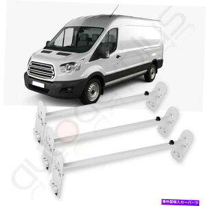 [tLA 750LBo3o[o[tbNbNwr[f[eB[X`[zCgJ[gbvLA 750lb VAN 3 Bar Van Roof Ladder Rack Heavy Duty Steel White CAR Top Carrier
