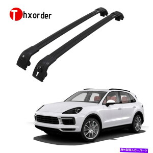 [tLA |VFJCGk2011-2017ijɂ҂̃[tbNTCh[NXo[ Roof Rack Side Rails Cross Bars Fit for Porsche Cayenne 2011-2017 (black)