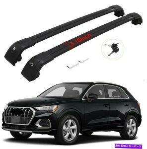 ルーフキャリア 2pアウディQ3 2019 2020 2020 2021 22ルーフラックレールクロスバー荷物キャリア 2P black for Audi Q3 2019 2020 2021 22 Roof Rack Rail Cross bar luggage carrier