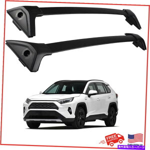 [tLA ubNA~jEJ[[tbNNXo[ɓK2019 2020 2021g^RAV4 Black Aluminum Alloy Car Roof Rack Cross Bars Fits 2019 2020 2021 Toyota RAV4