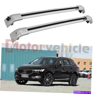 [tLA {{XC60 2018-2022Vo[NXo[[tbN[bN\ȕč US Stock For Volvo XC60 2018 - 2022 Silver Cross Bars Roof Rack Rails Lockable