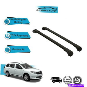 ���[�t�L�����A �_�V�A���[�K��MCV 2014-Up���[�t���b�N�N���X�o�[���[���YALU�u���b�N�Z�b�g Fits DACIA LOGAN MCV 2014-UP Roof Rack Cross Bars Rails Alu BLACK SET�y���s�A���i�z