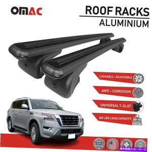 ���[�t�L�����A ���Y�A���}�_�̂��߂̍������[�t���b�N�N���X�o�[�ו��L�����A2017-2021 2 PCS Black Roof Rack Cross Bars Luggage Carrier For Nissan Armada 2017-2021 2 Pcs