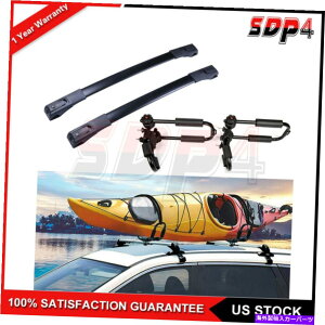 [tLA J[[tbNNXo[2o[+ 2xJbNbN2013-2018g^u4̐܂肽ݎ Car Roof Rack Crossbar 2-Bars+ 2x Kayak Rack Foldable For 2013-2018 Toyota RAV4