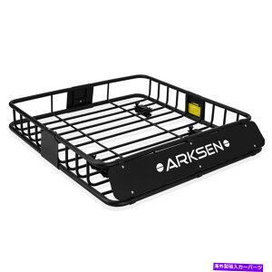 [tLA HDubNX`[[toXPbgLAbNJ[gbvוݕɗs HD Black Steel Roof Basket Carrier Rack Car Top Luggage Cargo Storage Traveling