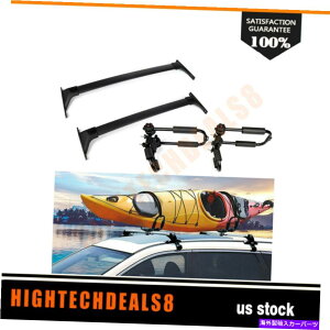 [tLA g^RAV4 2019ו+ 2xJbNbNtH[hp̍[tbNNXo[2o[ Black Roof Rack Crossbar 2-Bars For Toyota RAV4 2019 Luggage+ 2x Kayak Rack Fold