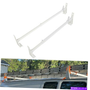 ���[�t�L�����A �����\�ȃo�����_�[���b�N�Z�b�g���[�t�J�[�S���j�o�[�T���X�`�[���o�[700lb�e�� Adjustable Van Ladder Rack Set Roof Cargo Universal Steel Bars 700lb Capacity