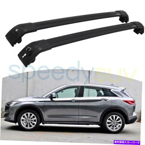 [tLA CtBjeBQX50 2019-2022ubNNXo[[tbN[A~jE̕č US Stock For Infiniti QX50 2019-2022 Black Cross Bars Roof Rack Rails Aluminum
