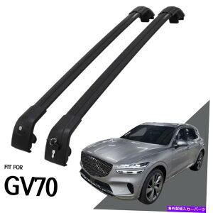 [tLA WFlVXɓK[tbNTCh[NXo[2022 2022+ij Roof Rack Side Rails Cross Bars Fit for Genesis GV70 2022 2022+ (black)