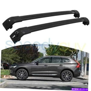 [tLA {{XC60̕čXgbNubNNXo[2018-2022וו[t[bN US Stock Black Cross Bar for Volvo XC60 2018-2022 Baggage Luggage Roof Rail Rack