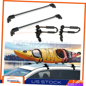 [tLA 2013-2018 Mitsubishi Outlander[tbNNXo[ +wr[f[eBJbNbN Fits 2013-2018 Mitsubishi Outlander Roof Rack Cross Bars + Heavy Duty Kayak Rack