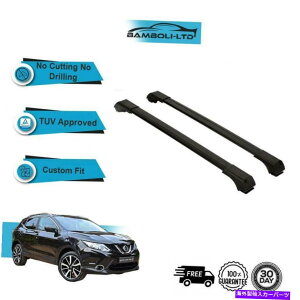 ���[�t�L�����A ���Y���[�W���X�|�[�c2014�A�b�v���[�t���b�N�N���X�o�[���[���Y�A���u���b�N�Z�b�g Fits NISSAN ROUGE SPORT 2014-UP Roof Rack Cross Bars Rails Alu BLACK SET�y���s�A���i�z
