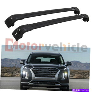 [tLA q_CEpZ[h2020-2022ubNNXo[̎ו[tbN[̕č US Stock For Hyundai Palisade 2020 - 2022 Black Cross Bar Baggage Roof Rack Rail