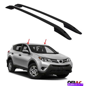 [tLA g^RAV4 2013-2018̃gbv[tbNTCh[o[Zbg Top Roof Rack Side Rails Bars Black Set For Toyota RAV4 2013-2018