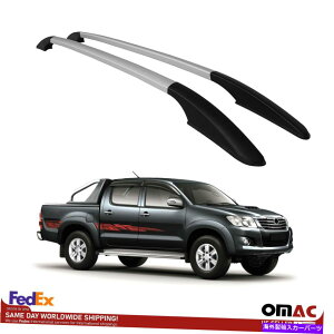 [tLA g^nCbNX̂߂̃gbv[tbNTCh[o[YVo[Zbg2006-2015 Top Roof Rack Side Rails Bars Silver Set For Toyota Hilux 2006-2015