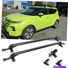 ルーフキャリア Kia Soul 2020-2021 2022 43.3 "車の黒いルーフラッククロスバー、工場レール付き For Kia Soul 2020-2021 2022 43.3" Car Black Roof Rack Cross Bars w/ Factory Rail