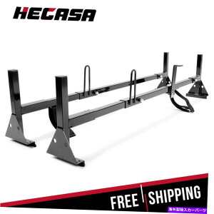 [tLA wJT͂[tbNbNbNubNV{[GNXvXtTCYo2o[1996-up HECASA Ladder Roof Racks Rack BLACK For Chevy Express Fullsize Van 2 bar 1996-Up